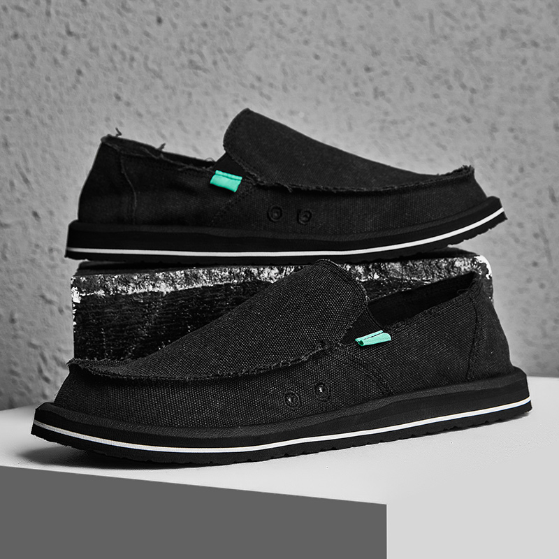 Loafer Slip On Men - ファッションスニーカー男のローファー通気性のある新しい春の手作りキャンバスカジュアルメンズシューズデザインロートップフラットシューズソフトドライビング