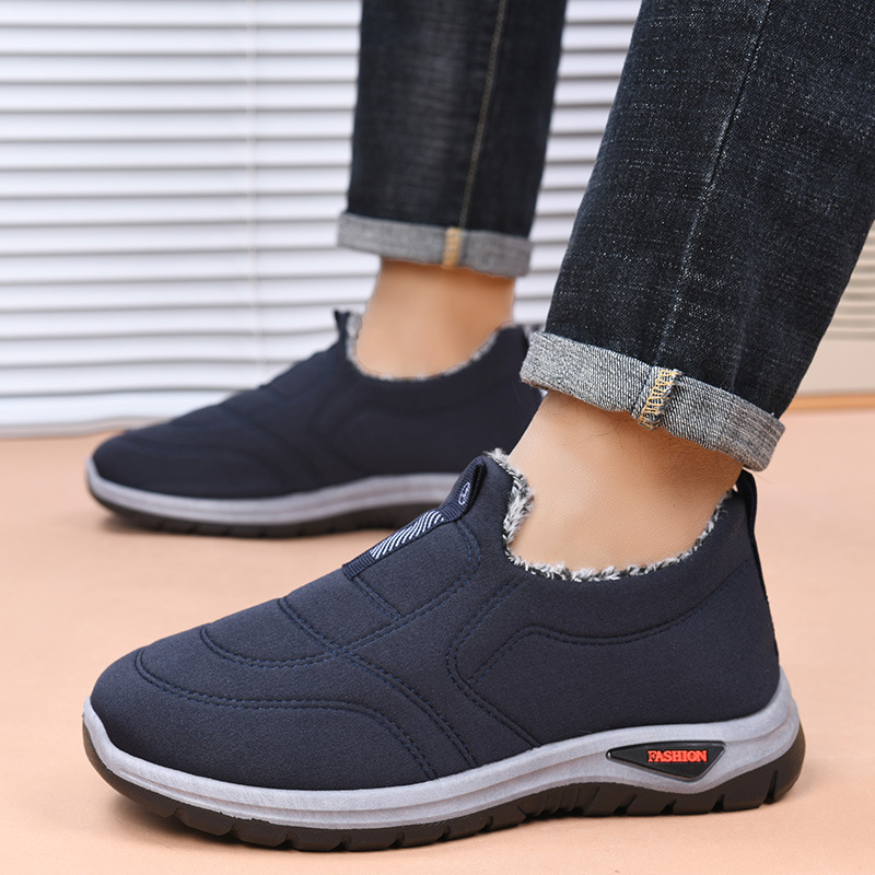 Men Shoes Boots - 厚手のフリース冬用コットンシューズ、女性用ブーツ、男性用靴、高齢者向け履物、快適な大きいサイズ、ママ用カジュアルシューズ