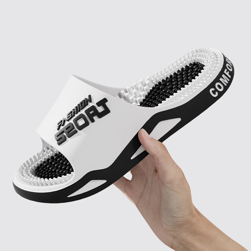 Men'S Shoes Daily Use - 新しいメンズスリッパ、マッサージスリッパ、夏用フラットサンダル、ファッショナブルなビーチサンダル、屋外サンダル、レディーススライド、滑り止め、カップル用カジュアルホームシューズ