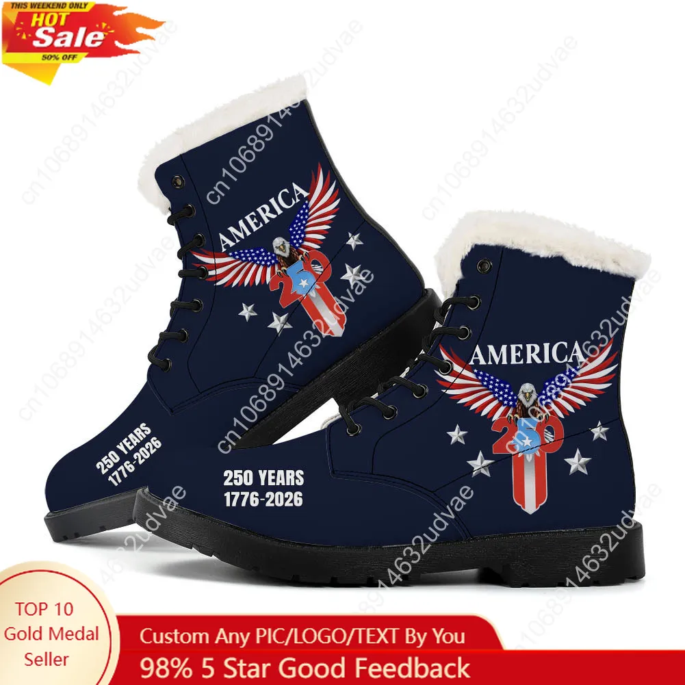 Men Shoes Boots - アメリカ 250 周年記念 1776-2026 プラッシュブーツ メンズ