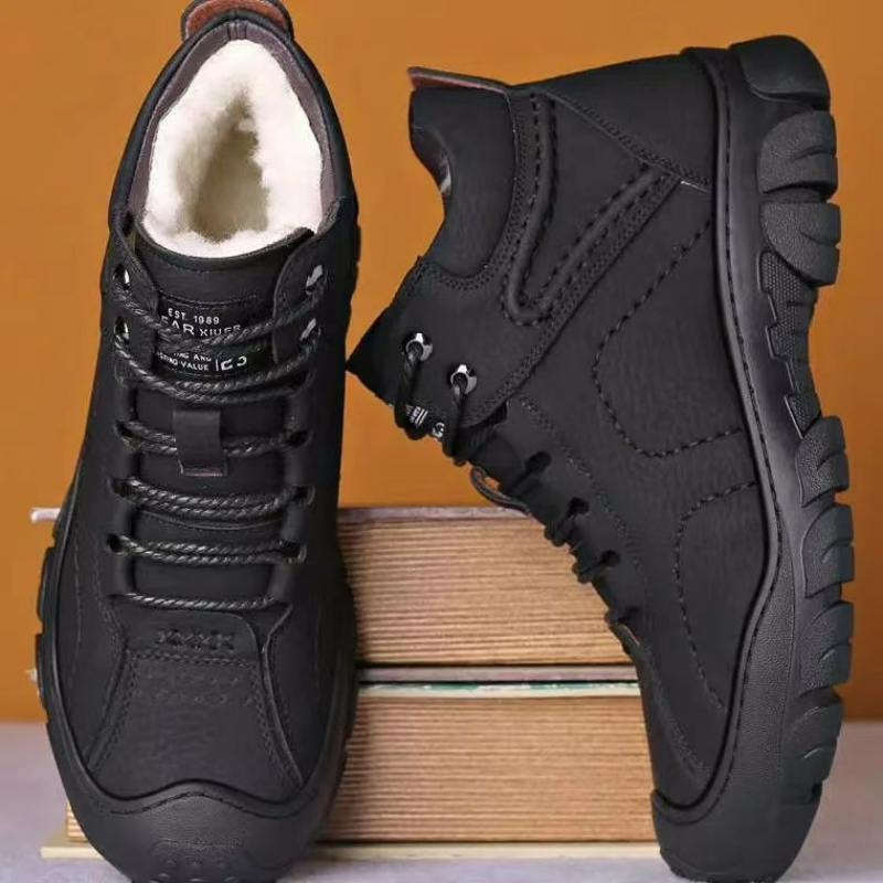 Men'S Shoes Daily Use - メンズブーツ レースアップ アンクルブーツ 新作 冬用 プラッシュ