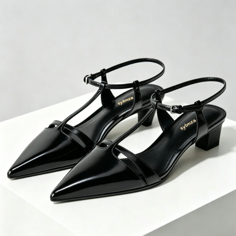 Dress Shoe Pointed - パテントレザー キトゥンヒール レディース パンプス セクシー ポインテッドトゥ