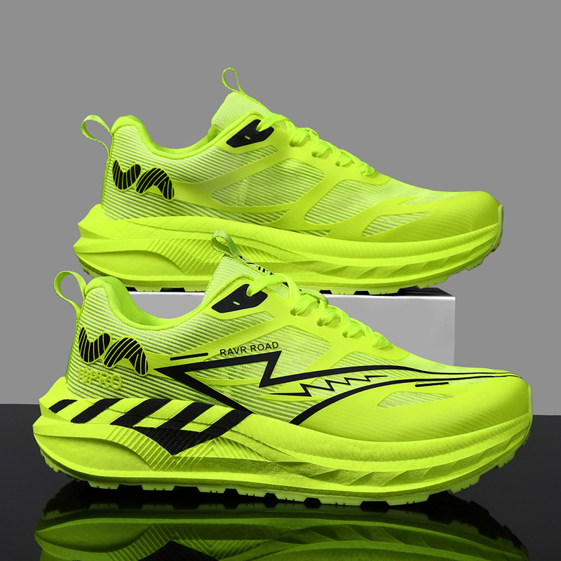 Men'S Shoes Daily Use - 男性ランニングシューズエアクッションジョギングシューズカーボンボードマラソンスポーツ通気性軽量女性の滑り止めカジュアルスニーカー