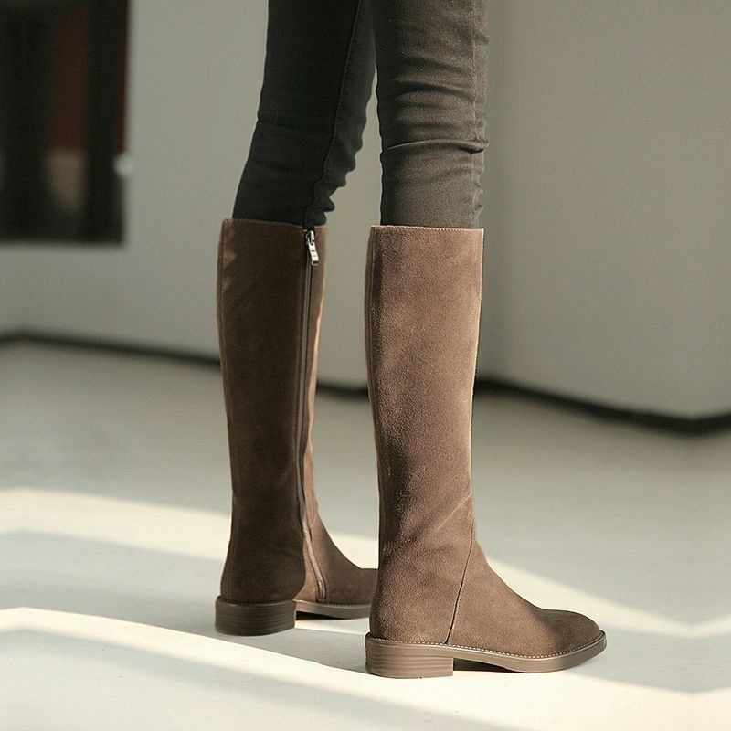 Men Shoes Boots - 女性の冬用暖かいクールシューズグリルソリッドブーツレディースファッションフェイクファーブラックロングブーツ