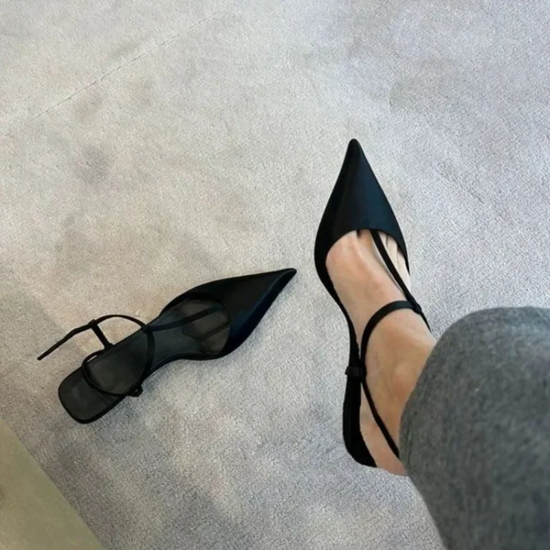 Dress Shoe Pointed - 女性用靴 セクシーなポインテッドトゥ レディースサンダル 快適なローヒール トレンディなサンダル シンプルで多用途な大きいサイズのパンプス