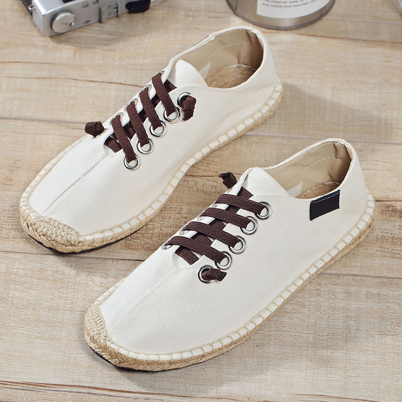 Loafer Slip On Men - 春夏布靴クールストリートスタイルフラットメンズカジュアル通気性プラスサイズ 45 ベージュブラックブルー D3410