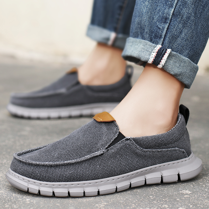 Loafer Slip On Men - 夏通気性スニーカー男性キャンバスシューズスリッポンローファー男性快適カジュアル男性靴軽量フラット男性ウォーキングザパトス