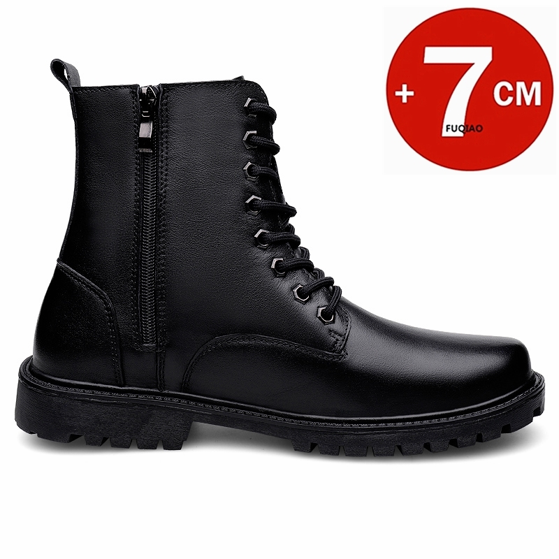 メンズ本革エレベーターブーツ 冬用暖かい裏地付きジップアップ - Men'S Shoes Daily Use のレビューと価格