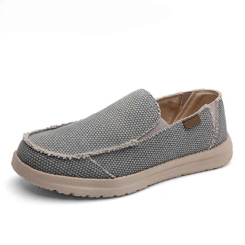 屋外ノンスリップスニーカー快適な夏デニムキャンバス男性通気性 - Loafer Slip On Men のレビューと価格