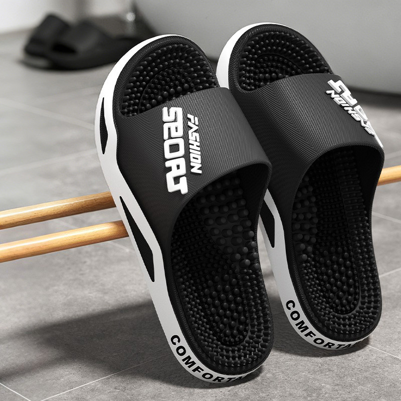 新しいメンズスリッパ、マッサージスリッパ、夏用フラットサンダ - Men'S Shoes Daily Use のレビューと価格