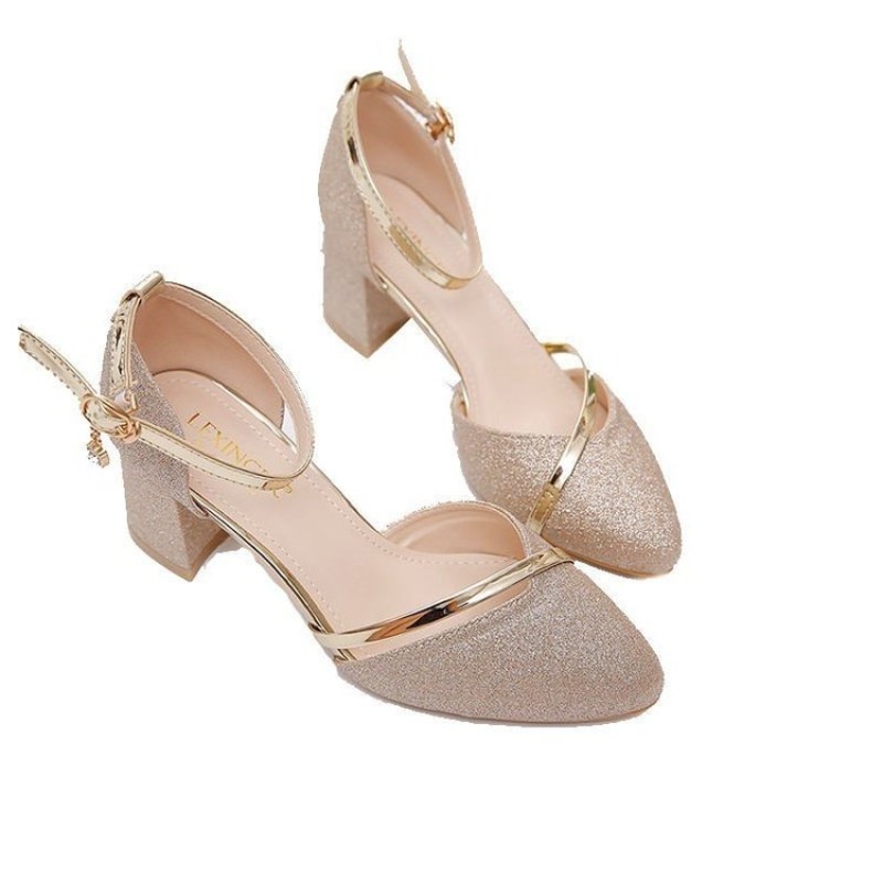 レディース グリッター チャンキーブロックヒール パンプス  - Dress Shoe Pointed のレビューと価格