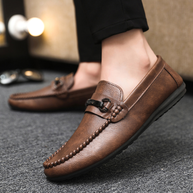 英国スタイルのメンズローファー快適な革製カジュアルシューズ男 - Loafer Slip On Men のレビューと価格