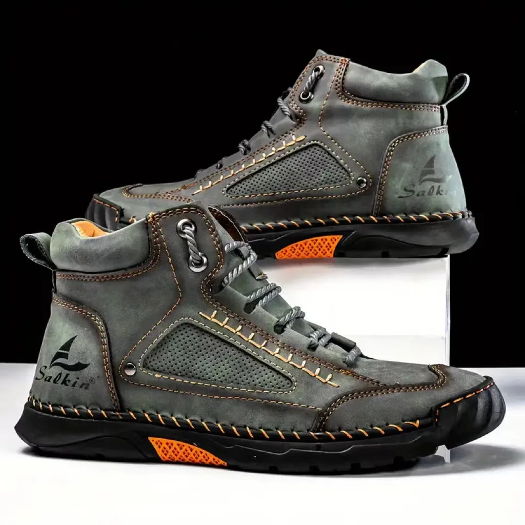 メンズ手縫いブーツプラスサイズカジュアルシューズ快適なソフト - Men'S Shoes Daily Use のレビューと価格
