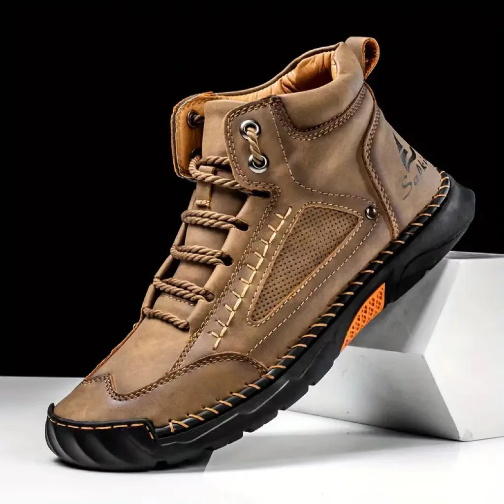 メンズ手縫いブーツプラスサイズカジュアルシューズ快適なソフト - Men'S Shoes Daily Use のレビューと価格