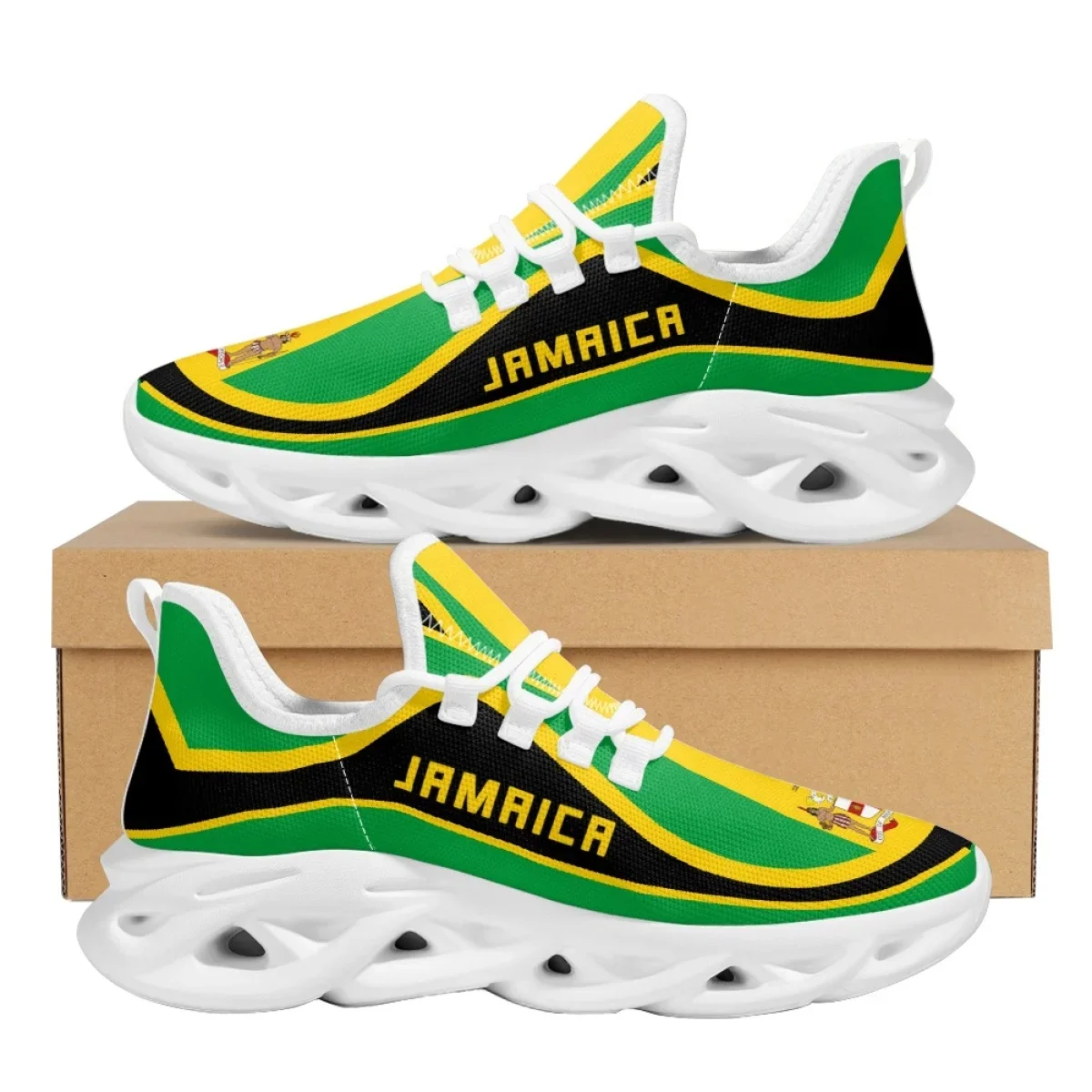 ジャマイカ国旗柄軽量レースアップメッシュシューズ女性男性用愛 - Men Shoes Name のレビューと価格