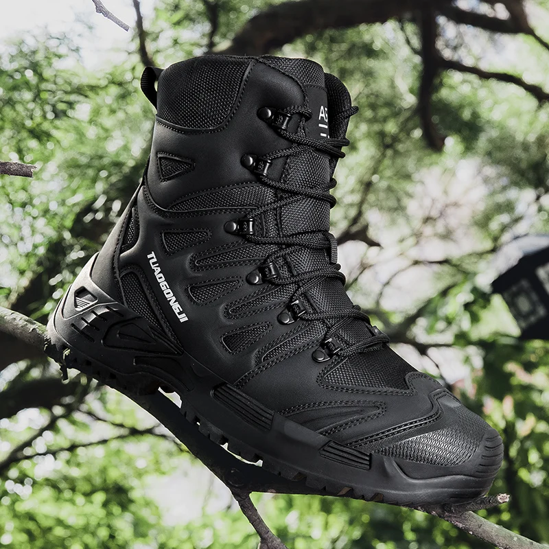 男性の屋外ハイキング戦術ブーツ足首デザートブーツスポーツ登山 - Men Shoes Boots のレビューと価格