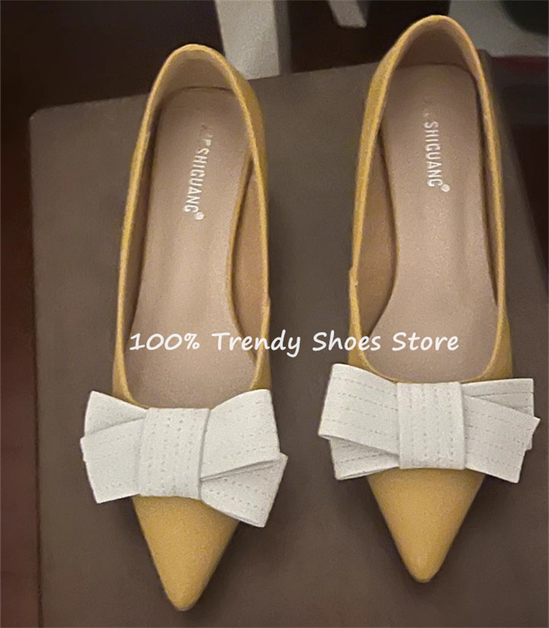 バタフライノット装飾女性スリッポンパンプスフレンチスタイルエ - Dress Shoe Pointed のレビューと価格