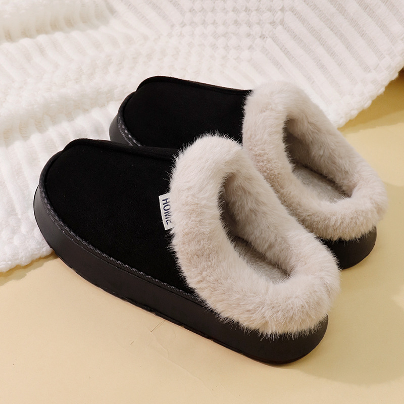 女性男性冬用プラッシュスリッパ、スエードアッパー、暖かいフリ - Men'S Shoes Daily Use のレビューと価格