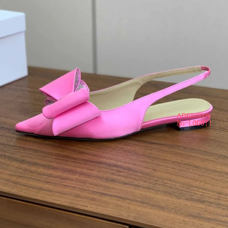 デザイナーセクシーシルクピンクローヒールドレスシューズ女性用 - Dress Shoe Pointed のレビューと価格